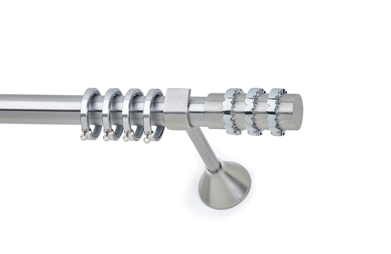 Anartisi Κουρτινόξυλο Φ25 Inox SNAKE Νίκελ Σατινέ